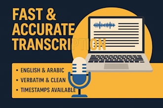 do fast and accurate transcription arabic and english audio