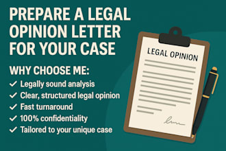 study your case facts and prepare a legal opinion document
