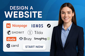 design nicepage website ionos website showit tilda duda brizzy smugmug carrd