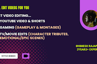 edit youtube videos, gaming montages, movie and series edits