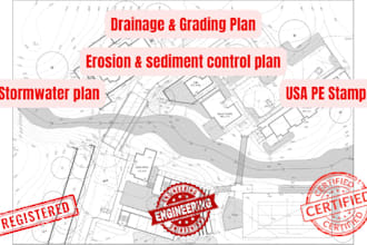 do driveway topo and land survey site plan drainage grading stormwater for city