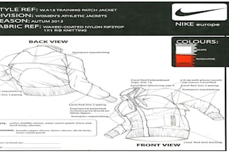 make fashion tech pack of clothing and bags for production