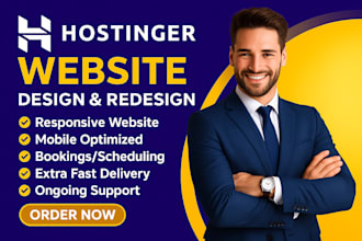 design a clean, responsive wordpress website on hostinger bluehost godaddy