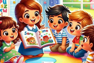 design children storybook illustration colouring children story