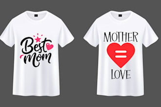 design custom typography and graphic t shirt for merch
