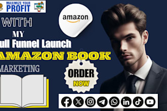 launch full sales funnel for amazon kindle book, ebook and audiobook promotion