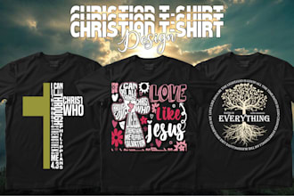 custom christian typography t shirt or verses t shirt design