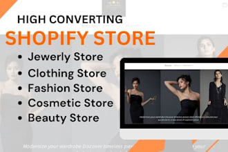 design shopify fashion store,  jewelry, beauty, cosmetic, engagement ring stored