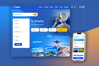 develop event website booking website ticket website flight