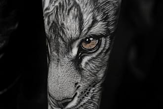create custom realistic tattoo design, tattoo sleeve