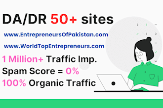 publish your guest post in two 50 da DR sites