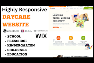 design kindergarten website childcare daycare preschool assisted living website