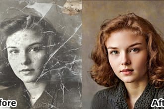 restore old photos, remove scratches and water stains, and colorize them