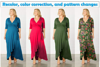 do image recolor, color correction, and pattern changes in photoshop