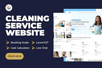 house cleaning website, cleaning service website, booking koala website,launch27