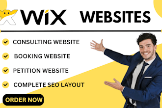 create a wix consulting website, booking website, petition website