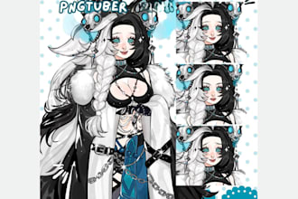 custom pngtuber vtuber giftuber png tuber model for streams in live2d anime art
