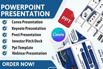 design powerpoint presentation, ppt template pitch deck or keynote presentation