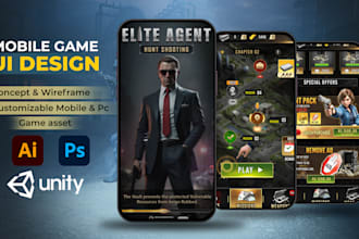 design professional 3d game UI design for your mobile game and PC