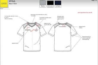 create tech packs and technical flats for fashion clothing