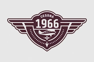 create attractive classic aviation aircraft logo design