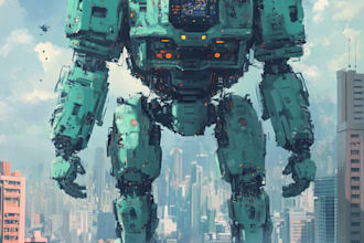 design robots and concept art of futuristic mecha