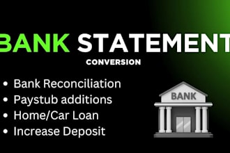 do bank statement conversion pdf to excel, reconcile