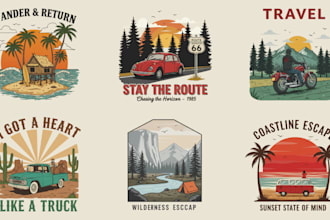 do vintage retro hand drawn illustration for t shirt design