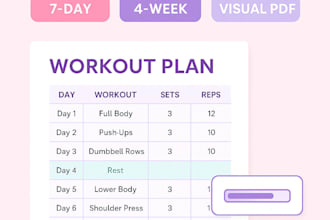 create custom visual workout plans weekly or monthly