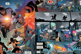 be your comic book artist comic page illustration, storyboard art, graphic novel