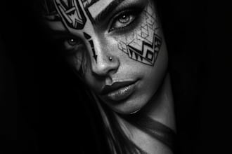 create a full sleeve realistic tattoo design from your idea