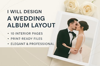 design a professional wedding photo album layout