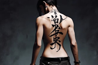 design a chinese or japanese calligraphy tattoo for you