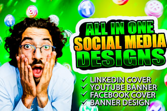design outstanding youtube banner facebook linkedin cover with in 24 hour