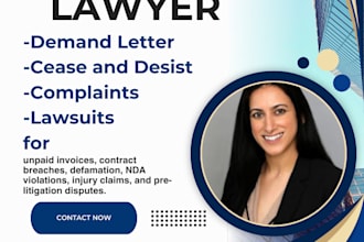 draft a demand letter, cease and desist, or legal notice
