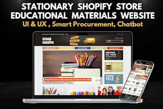 create stationary shopify store educational materials store school website