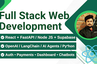 develop full stack web apps using react js, fastapi, and python automation