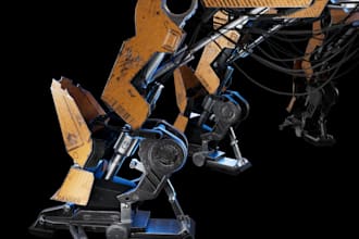 create detailed hard surface 3d models and robotic designs