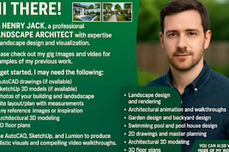 design your garden, backyard, patio, terrace 3d realistic landscape and 3d model