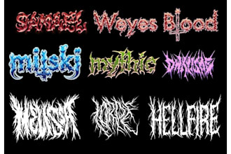 create death, black metal, grindcore, hardcore band logo
