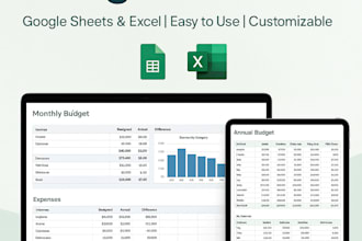 monthly custom budget spreadsheet, personal financial tracker planner