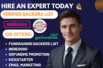 generate verified crowdfunding backers list for kickstarter indiegogo gofundme