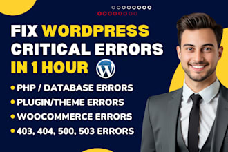 repair wordpress, fix elementor issue, debug critical error and 403 404 500 503