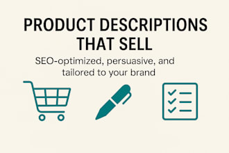 write product descriptions ads and web copy