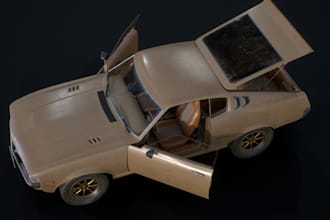 deliver 3d car model, automotive vehicle design,hard surface render, pbr texture