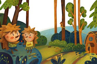 do picture book illustration, cover design and layout