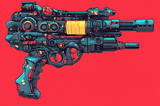 design detailed 3d weapons with an epic style