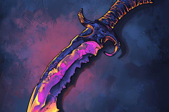 draw concept art for 3d weapon, items and assets