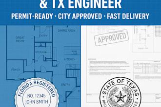 provide licensed florida architectural stamp and texas seal for city approval
