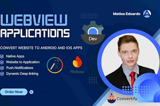 convert business website to andriod IOS apps on webview, adalo, convertify